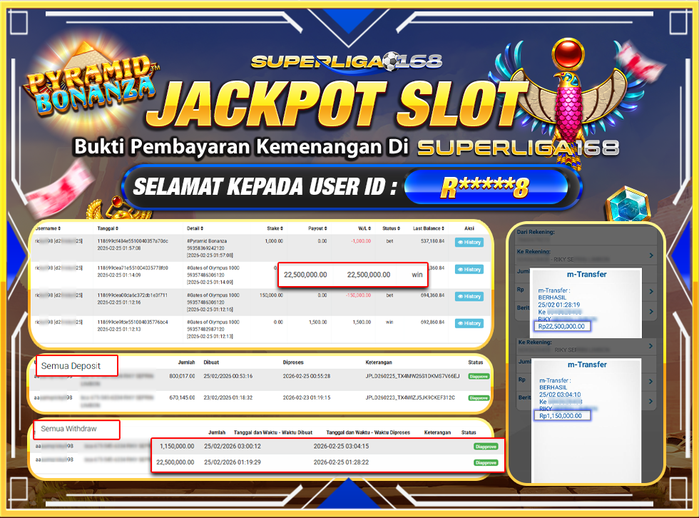 SUPERLIGA168 PYRAMID BONANZA Rp.23,650,000LUNAS